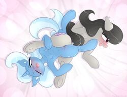 blush equine female feral friendship_is_magic hair hooves horn horse mammal my_little_pony n0nnny octavia_(mlp) open_mouth pony pussy sex tribadism trixie_(mlp) unicorn yuri