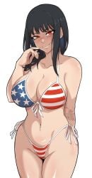 1girls absurd_res absurd_resolution absurdres american_flag_bikini american_flag_print bangs bare_midriff belly big_breasts bikini bikini_bottom bikini_top black_hair breasts busty chainsaw_man cleavage curvaceous curvy curvy_female curvy_figure facial_scar female female_focus female_only front_view glistening glistening_body glistening_breasts glistening_skin glistening_thighs hi_res high_resolution huge_breasts large_breasts light-skinned_female light_skin long_hair mappa midriff navel pov_eye_contact red_eyes scar scar_on_face sebasdono shiny shiny_breasts shiny_skin shiny_thighs simple_background smile smiling smiling_at_viewer solo solo_female solo_focus stomach swept_bangs tagme thick_thighs thighs voluptuous voluptuous_female white_background yoru_(chainsaw_man)
