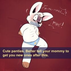 ! 1girls 3_toes ? alternate_version_available anthro anthro_female anthro_only arms_behind_back arms_tied arms_tied_behind_back bedsheets blue_clothing blue_panties breasts brown_markings brown_toes bunny camel_toe cameltoe caption creepypasta crying cub cub_female dani_(danisshippies) danisshippies dialogue digital_media_(artwork) distressed duct_tape duct_tape_gag english english_dialogue english_text exclamation_point fat_rolls female female_anthro female_cub female_furry female_only female_solo flat_chest flat_chested fur furry furry_female furry_only furry_solo greenie_(artist) imminent_rape imminent_sex kidnapped kidnapped_girl lagomorph markings_(fur) max_and_ruby max_and_ruby_0004 muffled navel nipples no-human no_human no_humans non-human non-human_only non_human noncon nonconsensual oc oc_only offscreen_character offscreen_character_speaking on_bed only_female only_furry original_character original_characters_only panties panties_only pink_inner_ear pink_nipples png question_mark rabbit red_bed red_bed_sheet red_bedsheet restrained restrained_arms scared scared_expression small_pupils solo solo_anthro solo_female solo_furry spots_(marking) tape tape_gag taped_mouth tears terrified text tied_up tremble_lines tremble_spikes trembling victim whiskers white_fur wide_eyed young young_female