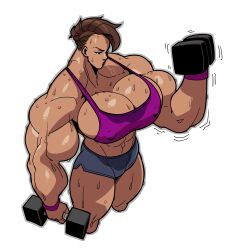 jonpadraws female muscles muscular muscular_female weights muscular_arms muscular_thighs muscular_legs abs biceps breasts