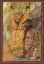 2boys anthro balls bondage bound dildo disney erection furry gay incest male male_only mufasa penis scar_(the_lion_king) sex_toy the_lion_king vehementcreations yaoi