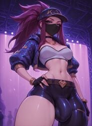 1futa 1futanari abs ai_generated akali akali_(league_of_legends) ass asymmetrical_clothes asymmetrical_legwear big_ass big_breasts big_butt big_hips big_penis black_mask blue_crop_top blue_eyes bracelet bracelets breasts choker cleavage clothed clothing collar crop_top dick dickgirl earrings eyebrows eyelashes face_mask female female_focus fingerless_gloves futa_only futanari gaze gloves grin grinning grinning_at_viewer hair hat huge_cock indoors intense_gaze jacket jacket_open k/da_akali k/da_series kda kda_akali league_of_legends lips long_eyelashes long_hair looking_at_viewer makeup mask masked masked_female medium_breasts medium_hair midriff narrow_waist narrowed_eyes navel night nightclub nose pants penis ponytail purple_hair purple_jacket seductive seductive_look seductive_smile single_pantsleg smile smirk smooth_balls smooth_penis smooth_skin solo solo_dickgirl solo_female solo_focus solo_futa solo_futanari testicles thick_thighs thighhighs uneven_legwear velfur velfur_(artist)