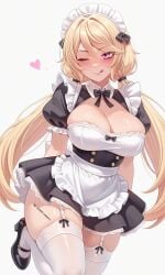 ai_generated big_breasts brawl_stars huge_thighs janetloverrr maid maid_outfit maid_uniform sexy_thighs starr_nova_(brawl_stars) thick_thighs
