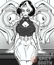1girls 2d 2d_animation animated areolae breasts breasts_out bumblespicybooth censored censored_nipples cleavage clothing_lift domina heart_censor jiggling_breasts monochrome overwatch overwatch_2 shirt_lift short_video tagme video wip work_in_progress