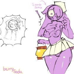 ! 2girls artist_name berri_(berrysoda) berrysoda breasts breasts_out colored_sketch exposed exposed_breasts functionally_nude grace_(roblox) nipples offscreen_character partially_clothed purple_skin ripped_clothes roblox roblox_game seesay_(grace) self_upload sinnersona sketch skirt_up solo_focus tagme thighs