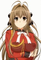 amagi_brilliant_park animated antenna_hair breasts female official_art pointy_chin sento_isuzu solo uniform