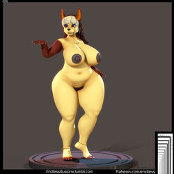 3d anthro ass breasts dripdry endlessillusion female furry hi_res huge_butt mammal simple_background solo