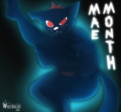 anthro anus backlighting biped digital_media_(artwork) domestic_cat english_text felid feline felis female female_anthro genitals hair hi_res light lighting looking_at_viewer mae_borowski mammal night_in_the_woods nude raised_leg red_eyes simple_background solo tail text vulva wolfbaloo