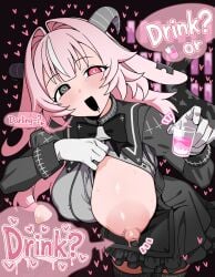 1girls 2026 2d 2d_(artwork) 2d_artwork areola areolae big_breasts black_nose blush blush_lines blushing breasts_out clothed clothed_female clothing commentary curvy curvy_figure demon demon_girl demon_horns demon_humanoid demoness dialogue drool drool_on_face drool_string drooling drunken_goddess_reflux english english_commentary english_dialogue english_text female female_only femme_soule fully_clothed goat goat_demon goat_ears goat_girl goat_horns goat_humanoid hiyoko_spot huge_breasts imminent_breast_sucking imminent_lactation large_breasts multicolored_eyes nipples offering_breastmilk offering_breasts offering_drink pink_eyes pink_hair presenting presenting_breasts pukey_goddess_shot_trick saliva saliva_trail solo solo_female speech_bubble sweat sweatdrop sweating sweaty sweaty_breasts text thick thick_thighs thigh_highs thighhighs thighs two-tone_eyes voluptuous voluptuous_female