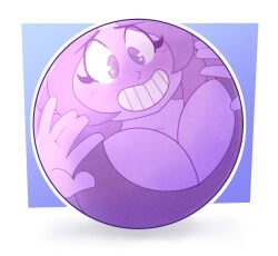 1girls 2b_labs ball_(object)_transformation bean_smile enjoying_transformation inanimate_transformation original_character shape_transformation silly squishy stress_ball