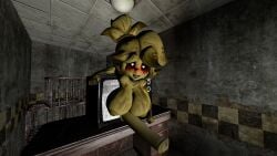 3d anthro big_breasts big_penis black_sclera blush breasts chiku coming_out_of_tv five_nights_at_freddy's five_nights_at_freddy's_3 fredina's_nightclub futanari ghost ghost_futa heart-shaped_pupils horsecock lustygmodder penis phantom_chica solo tagme