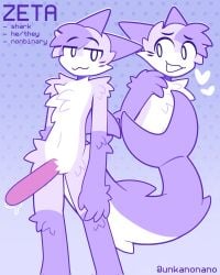 1male 2d 2d_(artwork) 2d_artwork big_cock big_dick big_penis blue blue_fur blue_hair burple cock dick ear freaky furry heart heart_symbol male male_only penis precum precum_drip precum_dripping shark shark_boy shark_ears shark_tail smug tagme unkanonano white_body white_fur white_hair