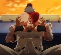 1boy 1girls 2d age_difference akane_nanao akane_wa_tsumare_somerareru anus ass ass_grab asshole big_ass big_butt bulge bulge_through_clothing butt cheating cheating_girlfriend clothed clothed_female clothing coach_tougou_(akane_wa_tsumare_somerareru) female grabbing grabbing_ass hentai hentai_series high_quality high_resolution huge_ass huge_butt licking licking_pussy light-skinned_female light_skin male netorare ntr older_male older_male_and_younger_female outside pale-skinned_female pale_skin penis_bulge pussy_juice pussy_juice_drip pussy_juice_trail red_hair screencap screenshot short_hair sneakers stitched sunset sweat sweatdrop teenage_girl teenager thick_ass thick_butt upscaled wet wet_pussy younger_female