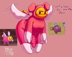 2026 anthro balls belly big_butt blush bodily_fluids butt digital_drawing_(artwork) digital_media_(artwork) domestic_pig floating flying genitals humanoid humanoid_genitalia humanoid_penis male mammal mario_and_luigi:_brothership mario_and_luigi_(series) mario_bros minty_kane mouthless nintendo nipples nude penis simple_background slightly_chubby snoutlet solo suid suine sus_(pig) sweat sweatdrop tail text thick_thighs wide_hips wings