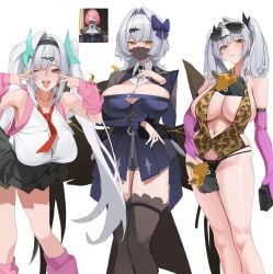 1girls absurd_res alternate_costume angels_of_delusion animal_print arm_warmers armwear big_breasts blush cleavage cosplay costume_switch female female_focus female_only gong_dol_hong highres huge_breasts large_breasts long_hair long_legs looking_at_viewer mask miniskirt mouth_mask reference_image revealing_clothes solo solo_female solo_focus standing sunna_(zenless_zone_zero)_(cosplay) thighhighs twintails white_hair wink winking_at_viewer yellow_eyes yixuan_(zenless_zone_zero) zenless_zone_zero