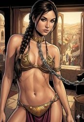 ai_generated chains collar porn_star pornstar sasha_grey slave slave_bikini slavekini star_wars