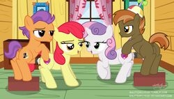 2016 apple_bloom_(mlp) bedroom_eyes button_mash_(mlp) cum cum_in_pussy cum_inside curtains equine erection eye_contact female feral feral_on_feral friendship_is_magic fur group hair half-closed_eyes hat hi_res horn horse inside male mammal multicolored_hair my_little_pony penetration penis pony purple_eyes purple_hair red_hair seductive sex shutterflyeqd smile straight sweetie_belle_(mlp) tender_taps_(mlp) unicorn vaginal_penetration white_fur window yellow_fur young