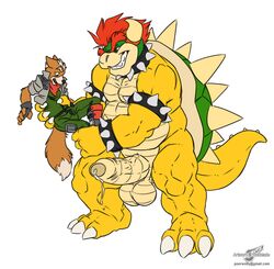 2boys anthro armband balls big_balls big_penis bowser canine claws crossover duo erection fox fox_mccloud furry gay horn huge_cock humanoid_penis imminent_rape koopa larger_male male male/male male_only mammal mario_(series) multiple_boys nintendo nude open_mouth partially_retracted_foreskin penis precum rape_face reptile scalie shell size_difference smaller_male spikes star_fox teeth toe_claws uncut wolfblade yaoi