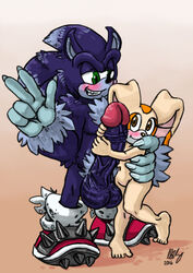 anthro balls cream_the_rabbit duo erection female handjob lagomorph male mammal nude omegazuel penis rabbit sex sonic_(series) sonic_the_hedgehog sonic_the_werehog werehog