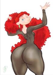 ass big_ass bodysuit bottom_heavy breasts curly_hair disney freckles inner_workings kate_(inner_workings) red_hair redhead sideboob smile