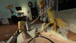 2016 3d anthro breasts canine digimon faceless_male fantasy female fox garry's_mod garrysmod ghost handjob large_breasts lordzbacon male male_pov mammal penis pov renamon spirit