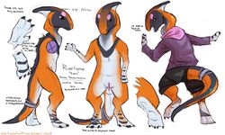 anthro clothing dinosaur female hadrosaur inkbird nude parasaur parasaurolophus paws pussy scalie