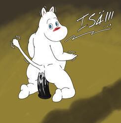 anal dildo leevi_(artist) male male_only moomin moomintroll sex_toy solo the_moomins