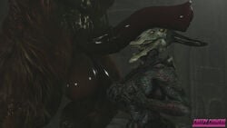 2016 3d breast_fondling breasts capra_demon creepychimera dark_souls demon duo erection female fondling hand_on_breast large_breasts male penis taurus_demon testicles uncensored video_games