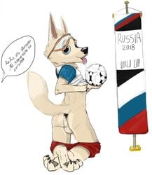 ass balls canine clothing eyewear goggles male male_only mammal mej russian_text saliva solo_focus text tongue tongue_out wolf zabivaka