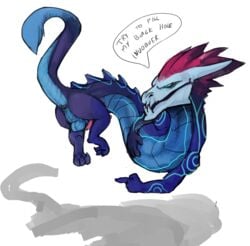 anus ass aurelion_sol balls dragon league_of_legends male male_only mej penis simple_background solo video_games