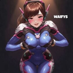 d.va overwatch tits nipples bouncing ai ai_generated animated waifys breasts slim_waist dancing smiling looking_at_viewer presenting_breasts presenting
