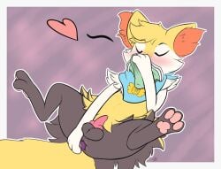 2025 3_toes anal anal_access anal_penetration anthro ball_tuft balls blush braixen buieb clothing eyes_closed feet fur generation_6_pokemon genitals grey_balls grey_body grey_fur heart_symbol inner_ear_fluff knot knotted_penis male nintendo object_in_ass orange_body orange_fur orange_inner_ear_fluff outline pawpads penetration penis pink_pawpads pink_penis pokemon pokemon_(species) sex_toy sex_toy_in_ass sex_toy_insertion signature simple_background sniffing sniffing_clothes solo spread_legs spreading three-finger_salute toes tuft underwear underwear_sniffing white_body white_fur white_outline yellow_body yellow_fur