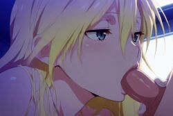 animated loop penis blonde_hair blowjob panty_&_stocking_with_garterbelt panty_anarchy fellatio oral oral_sex close-up grabbing_penis