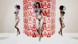 3d bleaching_pov bleached queen_of_hearts bleached_clothing photoshoot posing solo standing mirror virtamate virt-a-mate raven_(dc) dc_comics dc goth cambion bikini forehead_jewel purple_hair purple_eyes round_ass thick_thighs superheroine grey-skinned_female tiptoes goth_girl looking_at_viewer