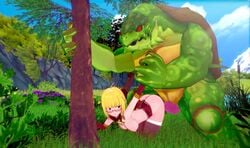 animated arm_grab bestiality blonde_hair breasts doggy_style elf glasses gloves koikatsu large_ass loop miscsfmporn monster no_sound outdoor_sex partially_clothed stockings tagme tree turtle video webm