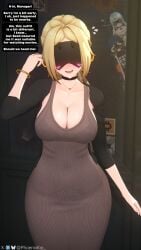 1boy 1girls 3d 3girls belle_(zenless_zone_zero) big_breasts breasts dress english_text female female_focus female_only large_breasts light-skinned_female light_skin looking_at_viewer phoenixkoi seed_(zenless_zone_zero) text thick_thighs thighs trigger_(zenless_zone_zero) wide_hips wise_(zenless_zone_zero) zenless_zone_zero