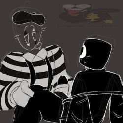 grace_(roblox) john_grace_(grace) mime_(grace) stroking_penis stroking sketch tongue_out stupid_looking gay two_males lust yeah