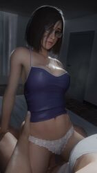 1boy 1girls 3d 3d_animation 9:16 animated aroused bedroom big_breasts breasts breasts_out cowgirl_position female female_focus female_on_top female_penetrated final_fantasy final_fantasy_vii final_fantasy_vii_remake fit_female glasses hi_res human large_breasts lazyprocrastinator light-skinned_female light_skin longer_than_30_seconds looking_pleasured male male/female male_penetrating male_penetrating_female medium_hair nayo_(final_fantasy_vii) nipples no_sound panties panties_aside penetration penis penis_in_pussy pussy riding sex short_video shorter_than_one_minute slim_waist straddling straight tagme tank_top tank_top_pull vaginal_penetration vaginal_sex vertical_video video white_panties white_panties_aside