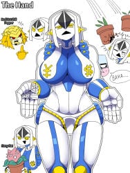 3girls angry_expression big_breasts boots cat crazy_diamond diamond_is_unbreakable female female_only gold_hair jojo's_bizarre_adventure mannungei middle_finger red_eyes red_hot_chili_pepper rule_63 short_hair silver_hair stray_cat the_hand_(jjba) thick_thighs thighhighs thighs tongue_out white_hair yellow_eyes