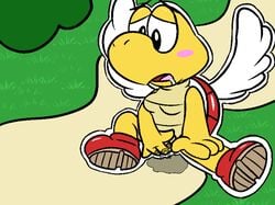 blush breasts female koopa koopa_troopa mario_(series) masturbation nintendo open_mouth paper_mario paratroopa reptile scalie shell solo thunderfap turtle video_games wings