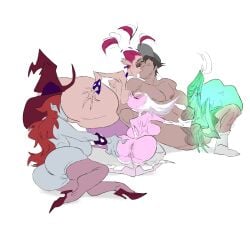 maggie_(slb) drake_young clo_argento_(slb) slb naked completely_nude pink_hair big_ass ass small_breasts breasts big_breasts sucking_nipples erection white_hair pink_body hairy_pussy pussy licking_ass sucking_anus ass_grab anus ghost green_hair green_body handjob blowjob ball_grab grabbing_ass grabbing_balls orgy kissing eyes_closed