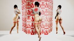 3d bleaching_pov bleached queen_of_hearts bleached_clothing photoshoot posing solo standing mirror virtamate virt-a-mate tiptoes faith_connors faith_connors_(mirror's_edge_catalyst) mirror's_edge mirror's_edge_catalyst big_ass round_ass asian_female fit fit_female athletic paag back_view crop_top