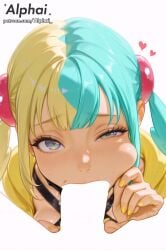 1boy 1girls 2025 2026 :>= absurd_res absurdres ai ai-created ai_art ai_assisted ai_generated alphai anime aqua_hair blank_censor blank_censoring blank_male_skin blonde_hair blue_eyes blue_nails blushing canari_(pokemon) canary_(pokemon) cheek_bulge cheek_pinching cinematic_lighting colorful_background deepthroat depth_of_field detailed_background detailed_hair detailed_skin dramatic_shadows drooling fingernails fingers_to_cheek hair_ornament heart high_quality high_resolution highres jacket looking_at_viewer mask_pull mature_female multicolored_eyes multicolored_hair nail_polish naughty_face negative_space negative_space_oral nintendo oral particles patreon patreon_link patreon_url patreon_username pinching_own_cheek pokemon pokemon_legends:_z-a pokemon_za pov raised_eyebrows saliva semirealistic sidelocks simple_background skindentation solo_focus split-color_hair straight twintails two-tone_hair uneven_eyes volumetric_lighting white_background yellow_eyes yellow_jacket yellow_nails