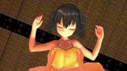 1boy 1girls 3d animated armpits arms_up big_breasts black_hair breast_grab breasts brown_eyes busty censored cleavage cum cum_on_body cum_on_breasts cum_on_upper_body ejaculation facial female gaki_kyonyuu groping half-closed_eyes highres kanna_sasaki_(kaedeko) large_breasts looking_at_viewer lying male medium_hair naughty_face orgasm original paizuri penis pov sasaki_kanna sleep_molestation smile surprised tagme tan tank_top tanline video voluptuous walking