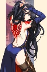 1girls back_tattoo black_hair castlevania castlevania:_order_of_ecclesia female female_only shanoa sirknightbot