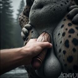 2boys ai_generated animated anthro anus ass balls big_butt chubby feline forest furry human human_on_anthro lynx male male/male male_on_anthro male_on_human multiple_boys oxandi penis pov rain realistic river tagme video woods yaoi