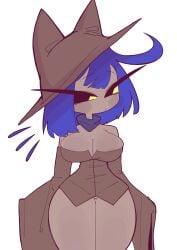 2026 absurd_res animal_humanoid areola areola_slip barely_visible_genitalia barely_visible_vulva big_breasts bottomless bottomless_female breasts cat_humanoid cleavage cleavage_overflow clothed clothing curvy_figure felid felid_humanoid feline feline_humanoid female genitals hair hat headgear headwear hi_res hourglass_figure hss_dada huge_breasts humanoid mammal mammal_humanoid niko_(oneshot) oneshot purple_hair scarf solo vulva