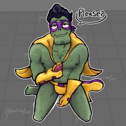 hairy_chest male man no_shirt on_knees plants_vs_zombies submissive_male super_brainz_(pvz)