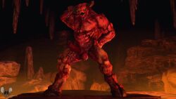 connivingrat animated gif shorter_than_10_seconds short_playtime akkoarcade_(modeler) demon monster demon_boy monster_boy male male_only anthro anthro_only solo solo_male solo_anthro microsoft doom doom_(series) id_software scalie scalie_only baron_of_hell_(doom) animal_penis animal_genitalia equine_penis horsecock thrusting seductive teasing teasing_viewer glowing_eyes green_eyes horn horns hooves swinging_penis swinging_balls bouncing_balls bouncing_penis penis big_penis huge_cock muscular muscular_male cave hell