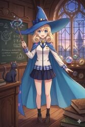 1girl ai_generated cat female female_only high_school_dxd le_fay_pendragon magic neko small_breasts witch